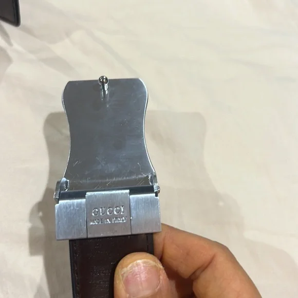 Unbranded black belt interior brown nee but some flaws from  display picture 1